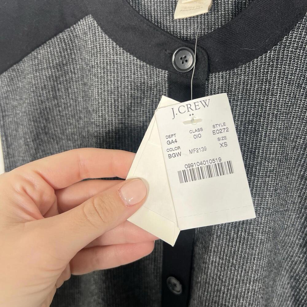 NWT J. Crew Dress Sheath Gray Wool Buttons Classic Career Minimalist Womens XS - Picture 5 of 7